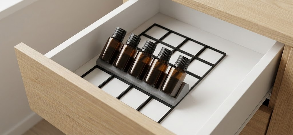 Modularer Ölflaschenhalter 5ml – kompakte Aufbewahrung für kleine Ölfläschchen | Essence Tools – Bild 6